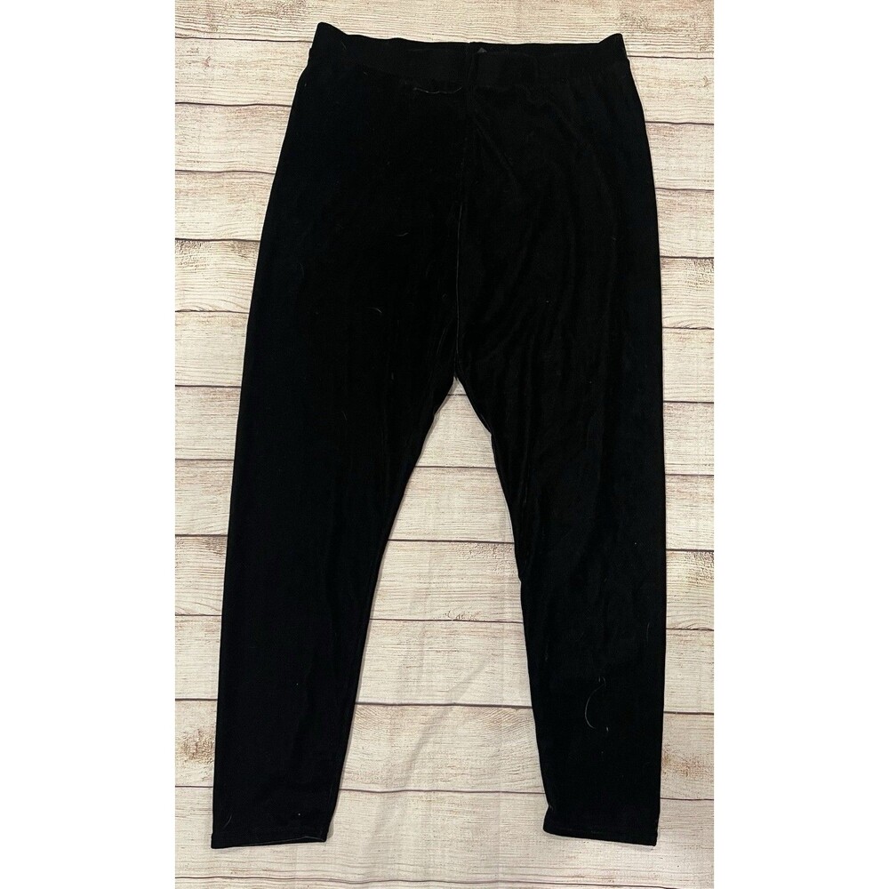 Nine West Women's Pants Black Velvet\Velour pull on Size Large
